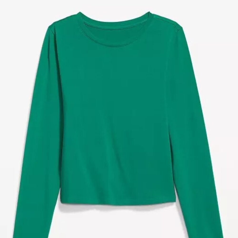 NWT Old Navy Long-Sleeve Bestee T-Shirt XS TALL Serpentine Green - Picture 3 of 13